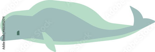 Beluga whale color icon. Natural marine predator