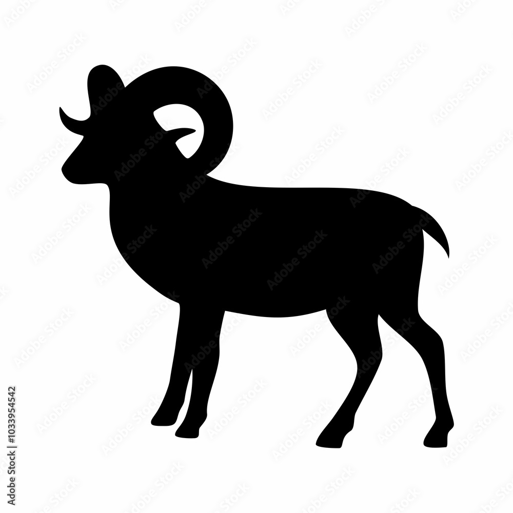 Fototapeta premium Goat animal silhouette. Icon image