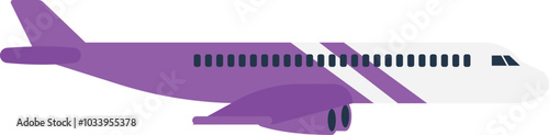 Plane side view. Commercial jet. Travel transport