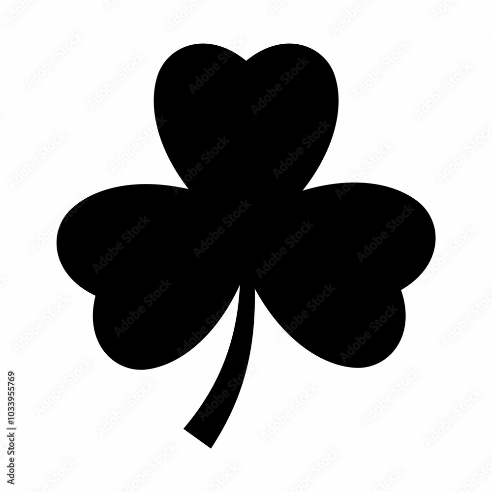Leaf clover silhouette. Vector image Leaf clover silhouette. Vector image