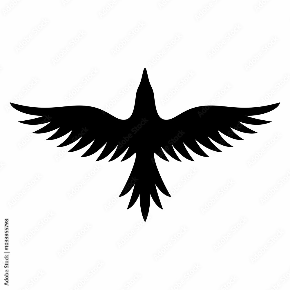 Obraz premium Crow silhouette animal. Flat image