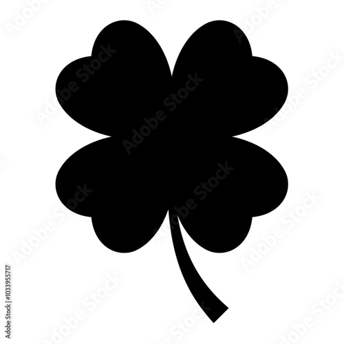 Leaf clover silhouette. Vector image
