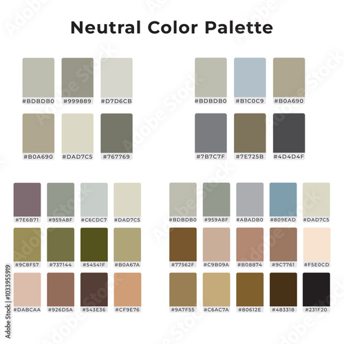 Neutral color palette collections