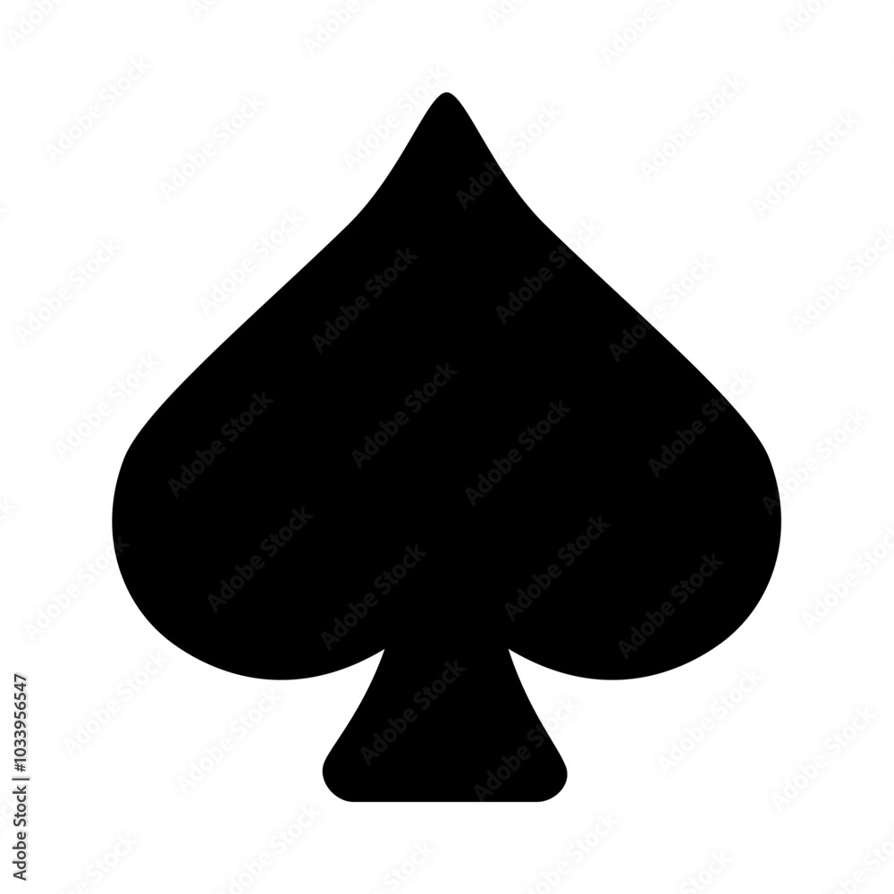 Black spade ace silhouette. Vector image Black spade ace silhouette. Vector image