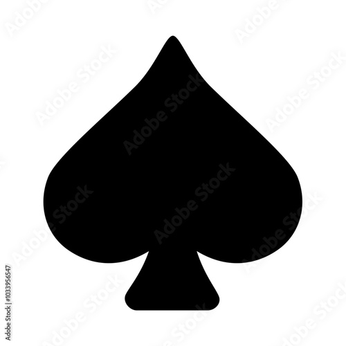 Black spade ace silhouette. Vector image