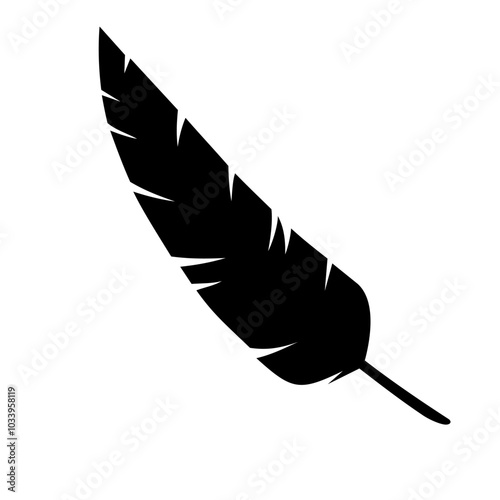 Feather bird silhouette. Vector image