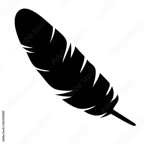 Feather bird silhouette. Vector image