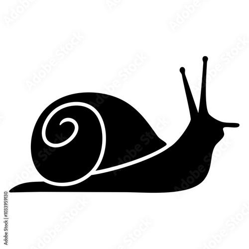 Snail animal silhouette. Vector image