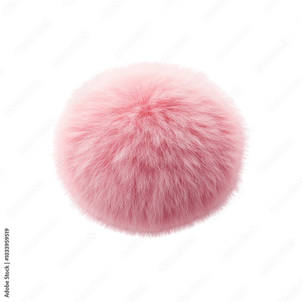 Fluffy pink ball floating on a white background Fluffy pink ball floating on a white background