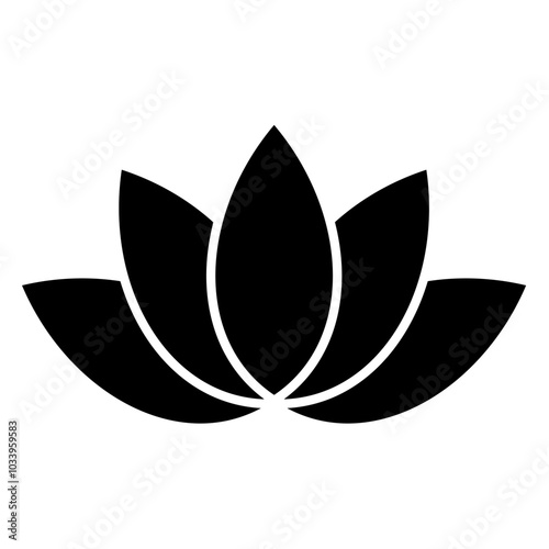 Lotus flower silhouette. Vector image