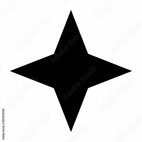 Shuriken star silhouette. Flat image