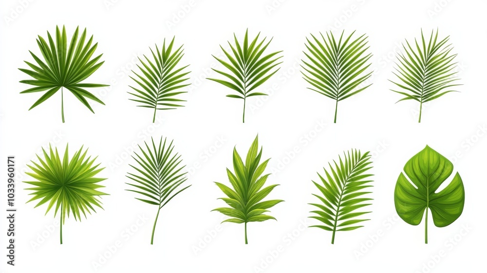 Vector Illustration of Tropical Leaves Vector Illustration of Tropical Leaves