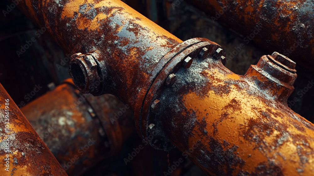 Corroded Industrial Pipe Scene Corroded Industrial Pipe Scene