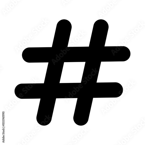 Hashtag icon silhouette. Vector image
