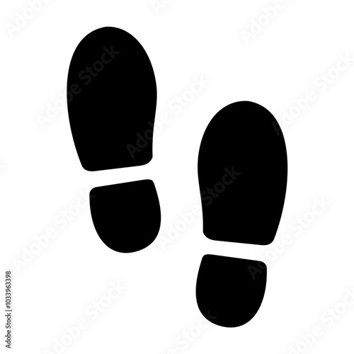 Shoes footprint silhouette. Vector image