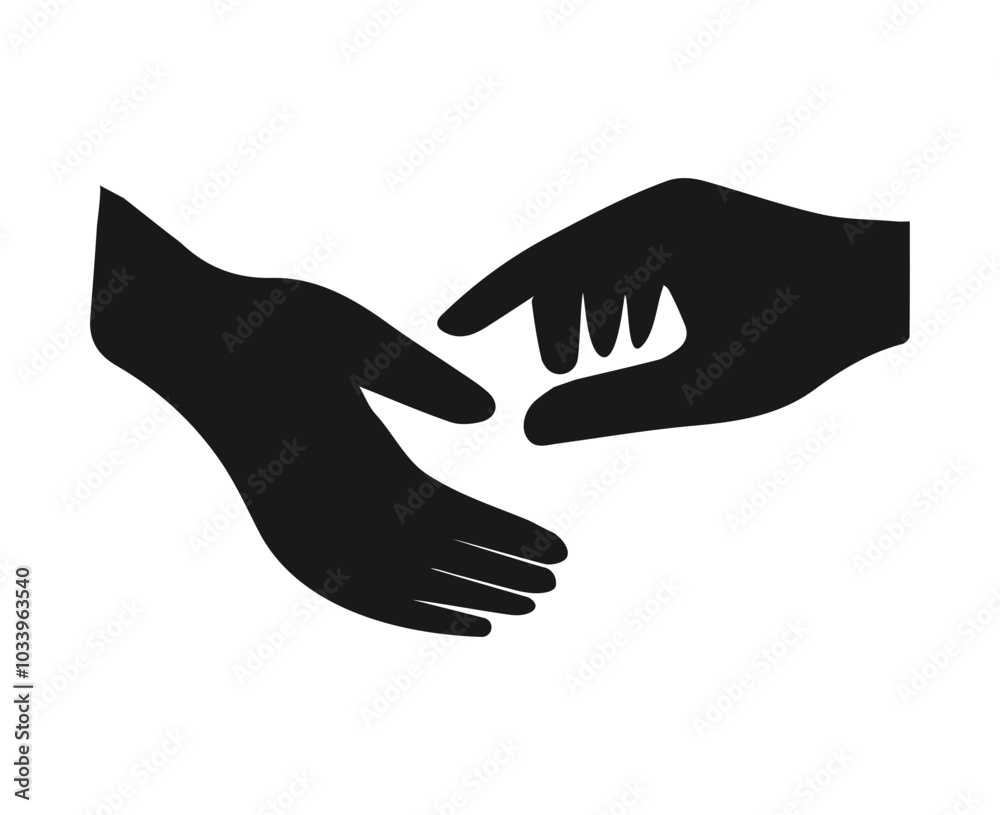 vector illustration of hands black silhouette vector illustration of hands black silhouette
