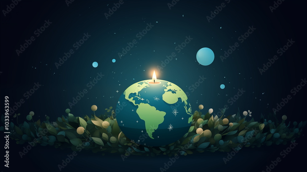 earth hour day illustration theme earth hour day illustration theme