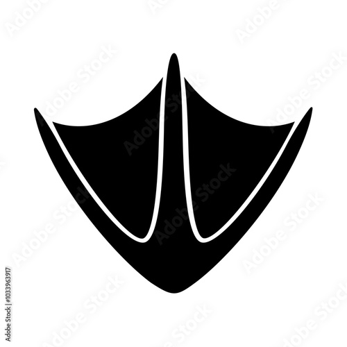 Duck footprint silhouette. Vector image