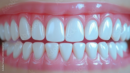 Close-up of a bright, healthy human smile showcasing teeth and gums.