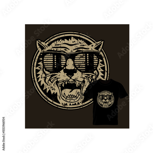 Vintage Tiger tshirt design vector illustration