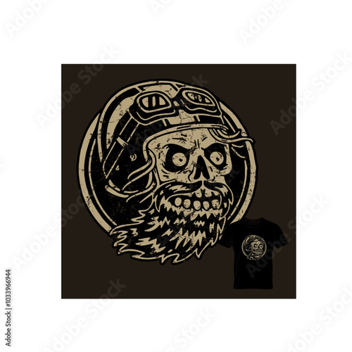 Vintage skull tshirt design vector illustration