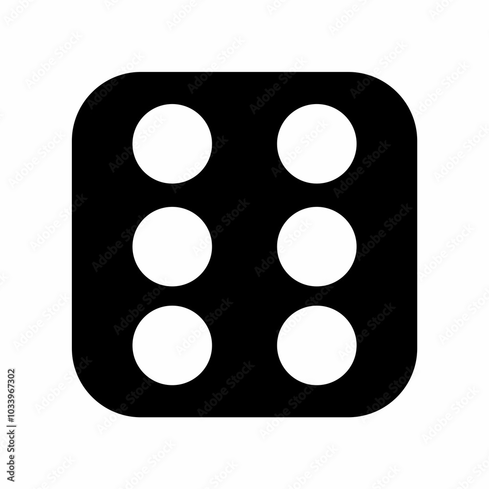 Dice number six. Flat image Dice number six. Flat image