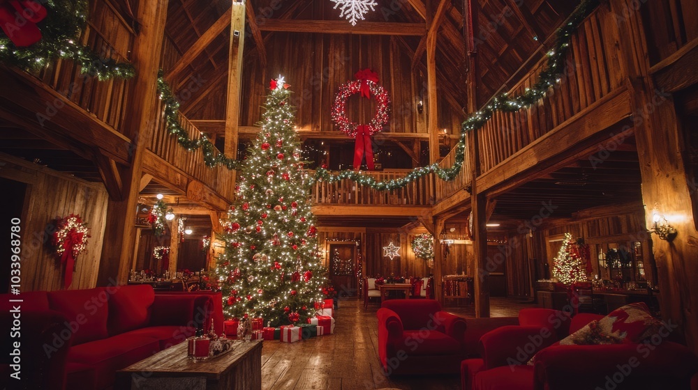 Cozy Christmas Interior with Festive Decorations Cozy Christmas Interior with Festive Decorations