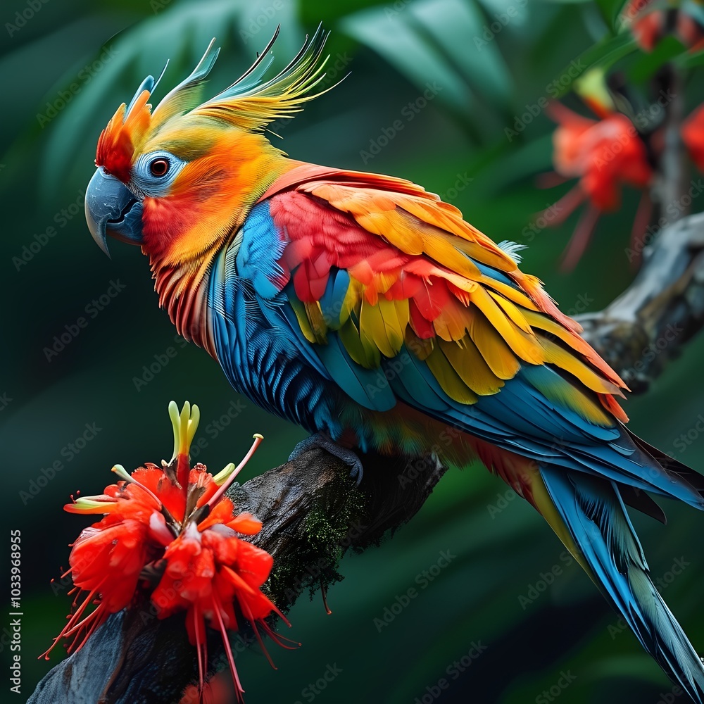 Obraz premium Couple and single exotic birds, Generative AI