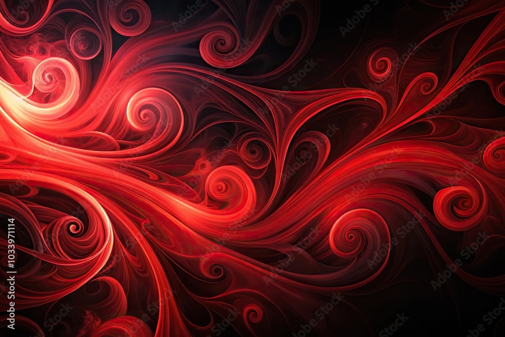 Abstract red and black swirls on a dark background Abstract red and black swirls on a dark background
