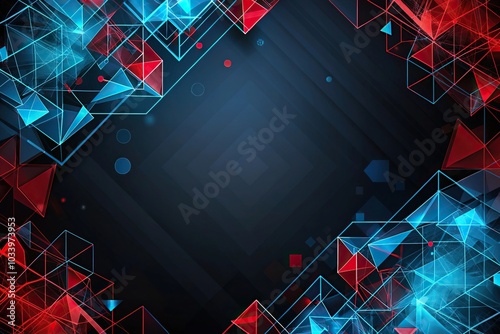 Fototapeta Naklejka Na Ścianę i Meble -  Abstract red and blue wallpaper reflecting on black background