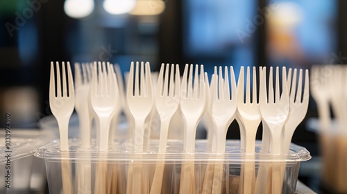 Biodegradable Cutlery in Sustainable Factory Setting