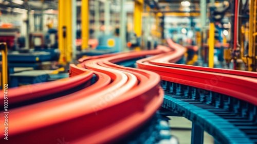 Wallpaper Mural Dynamic Conveyor Belt System for Material Transport Torontodigital.ca