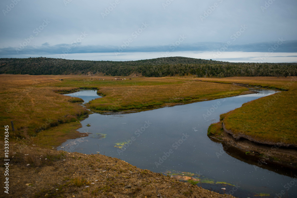 Paisajes de Tierra del Fuego, Argentina, durante la temporada de verano. Paisajes de Tierra del Fuego, Argentina, durante la temporada de verano.