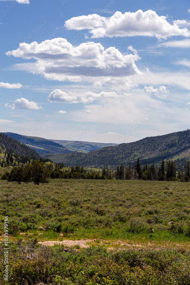 Obraz premium Scenic View of Utah Mountains and Blue Sky