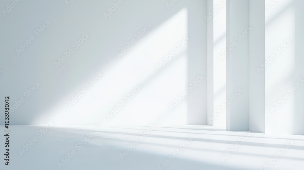 Minimalist White Room with Sunlight Minimalist White Room with Sunlight