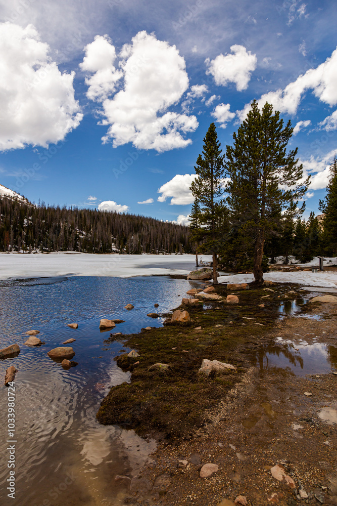 Serene Alpine Lake in Sunny Utah Mountain Landscape Serene Alpine Lake in Sunny Utah Mountain Landscape