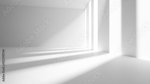 Minimalist White Room with Sunlight