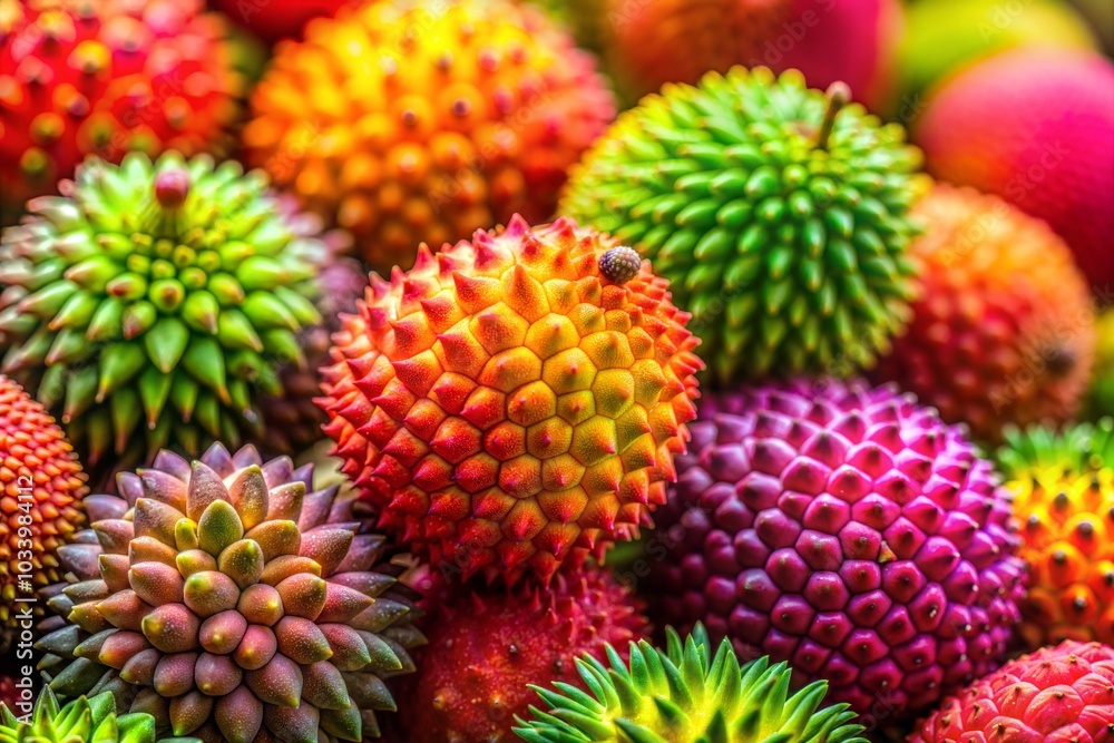 Close-up of vibrant and spiky fruits in rainforest Close-up of vibrant and spiky fruits in rainforest