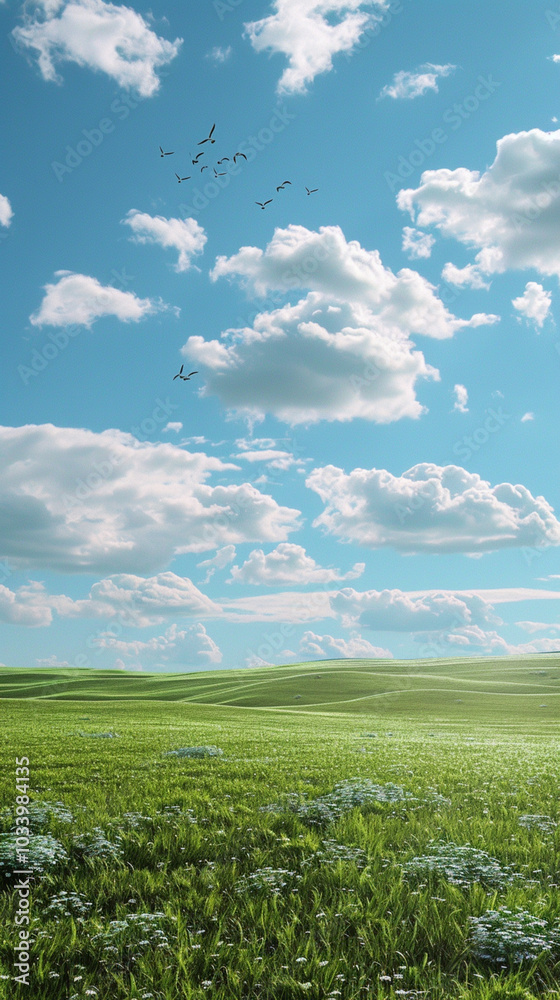 Obraz premium field and blue sky