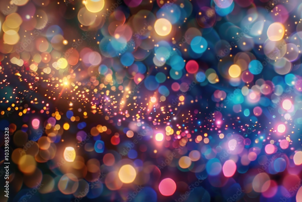 Naklejka premium A blurry image of a group of lights, ideal for use in backgrounds or as a decorative element