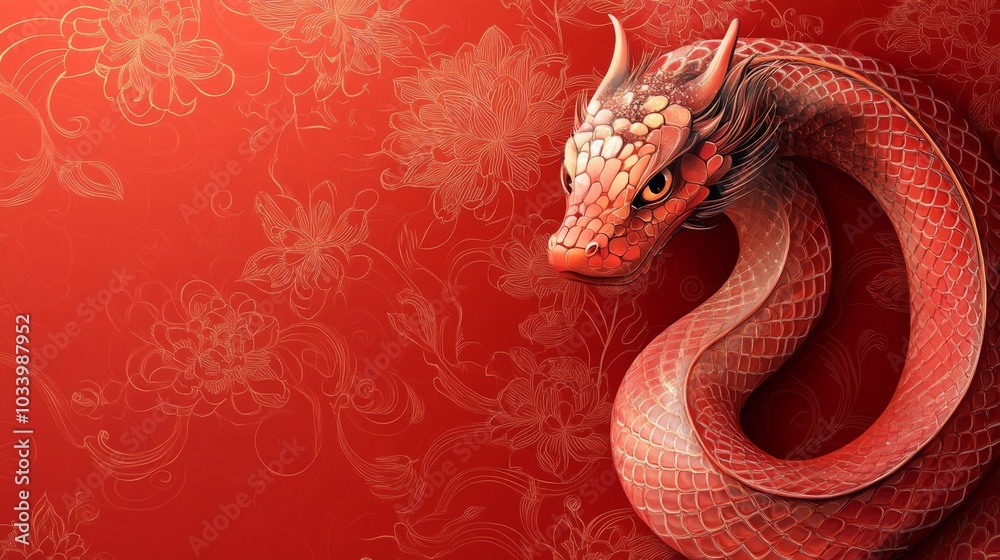 Obraz premium Red Dragon Illustration