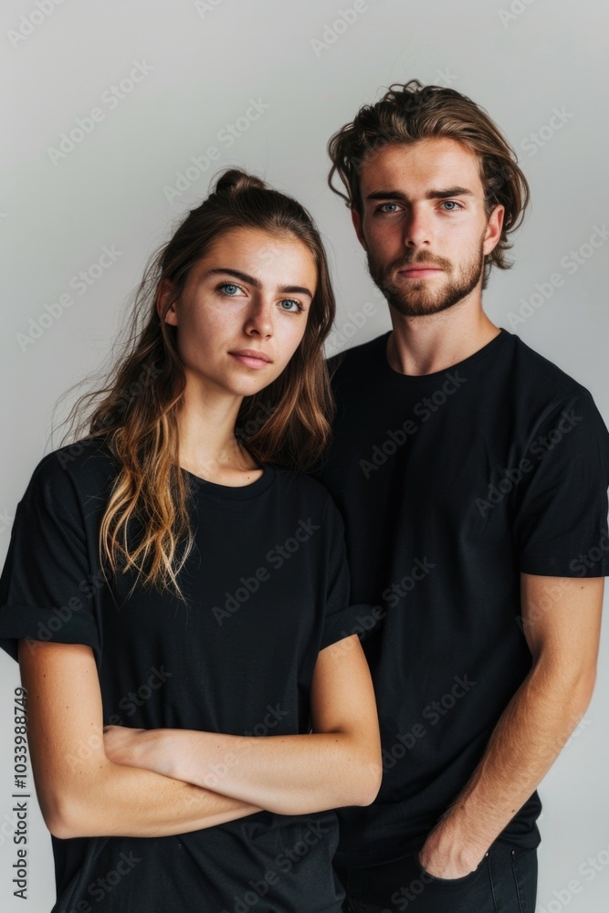 A pair of people standing side by side, possibly in a romantic or social setting A pair of people standing side by side, possibly in a romantic or social setting