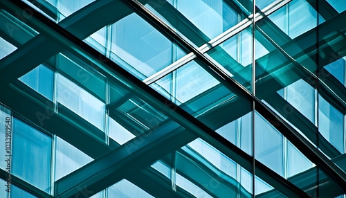 Abstract View of Modern Architecture with Glass and Metal