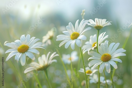 Daisies On Field - Abstract Spring Landscape