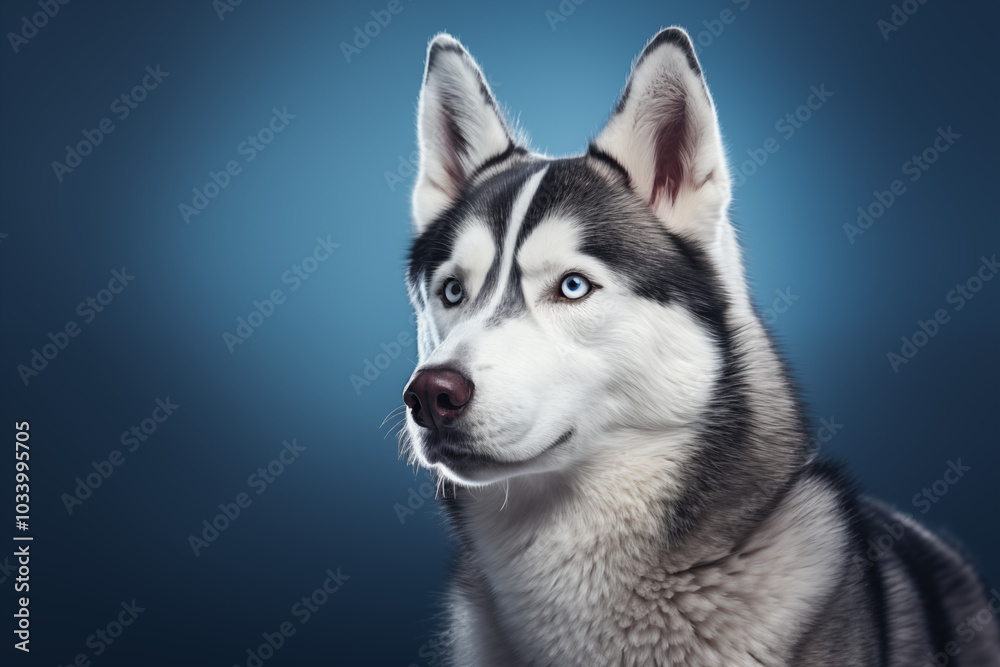 Fototapeta premium Siberian Husky isolated on natural background, professional lighting, ultra highly realistic, smooth light, PNG