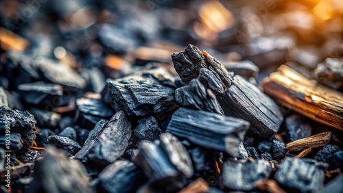 Close-Up of Coal and Wood Ash for Background Use - Textured Dark Grains and Particles