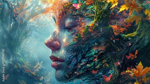 Surreal Forest Woman: A Dreamlike Nature Fantasy