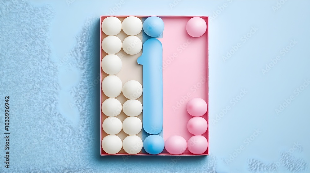 A vibrant and festive photograph showcasing a colorful arrangement of balloons forming the number one isolated against a bright and cheerful background A vibrant and festive photograph showcasing a colorful arrangement of balloons forming the number one isolated against a bright and cheerful background
