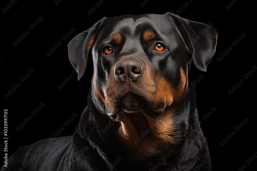 Fototapeta premium Rottweiler isolated on natural background, professional lighting, ultra highly realistic, smooth light, PNG