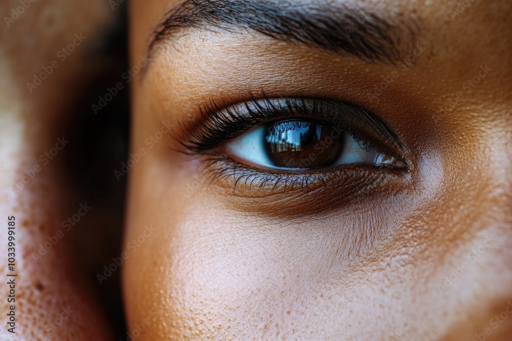 A detailed shot of an individual's eye featuring freckles, perfect for use in beauty or medical contexts A detailed shot of an individual's eye featuring freckles, perfect for use in beauty or medical contexts
